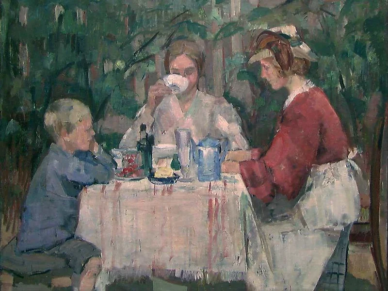 1879-Henrik Lund - Colazione in giardino
